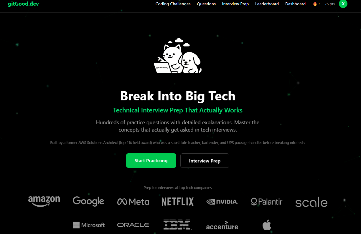 gitGood.dev Platform Screenshot