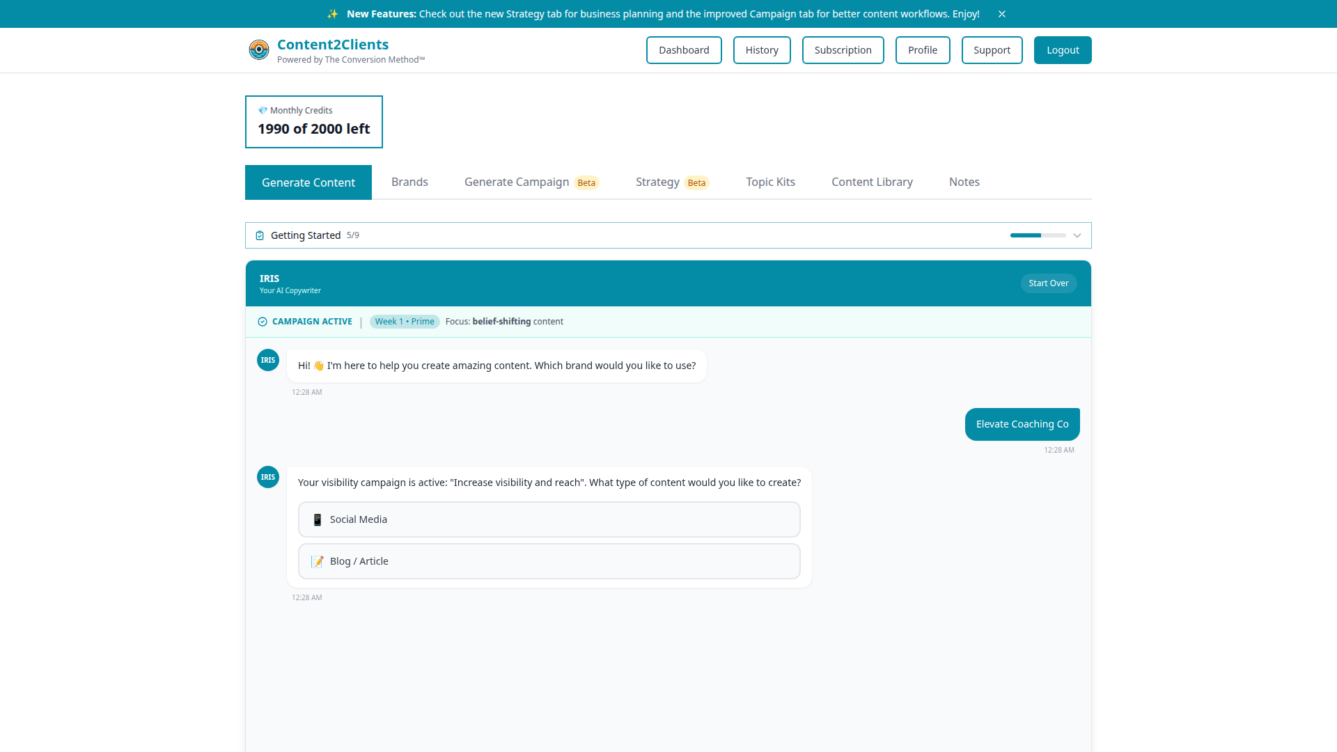 Content2Clients Content Generation